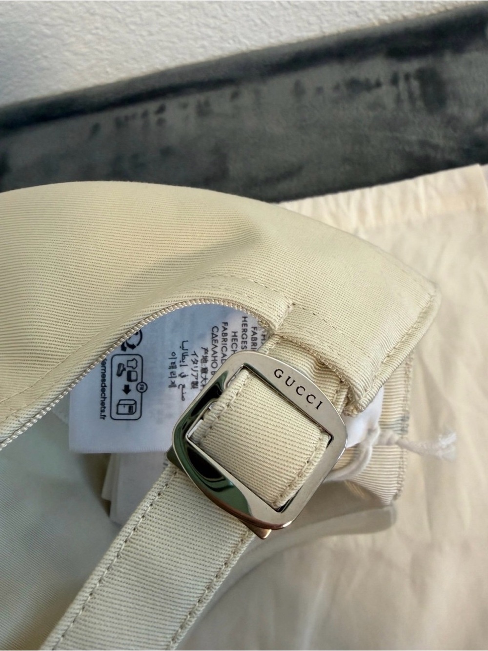 Brand New Men’s Gucci Cotton Embroidered Baseball Hat in Beige Size L (59 cm) - Picture 7 of 9